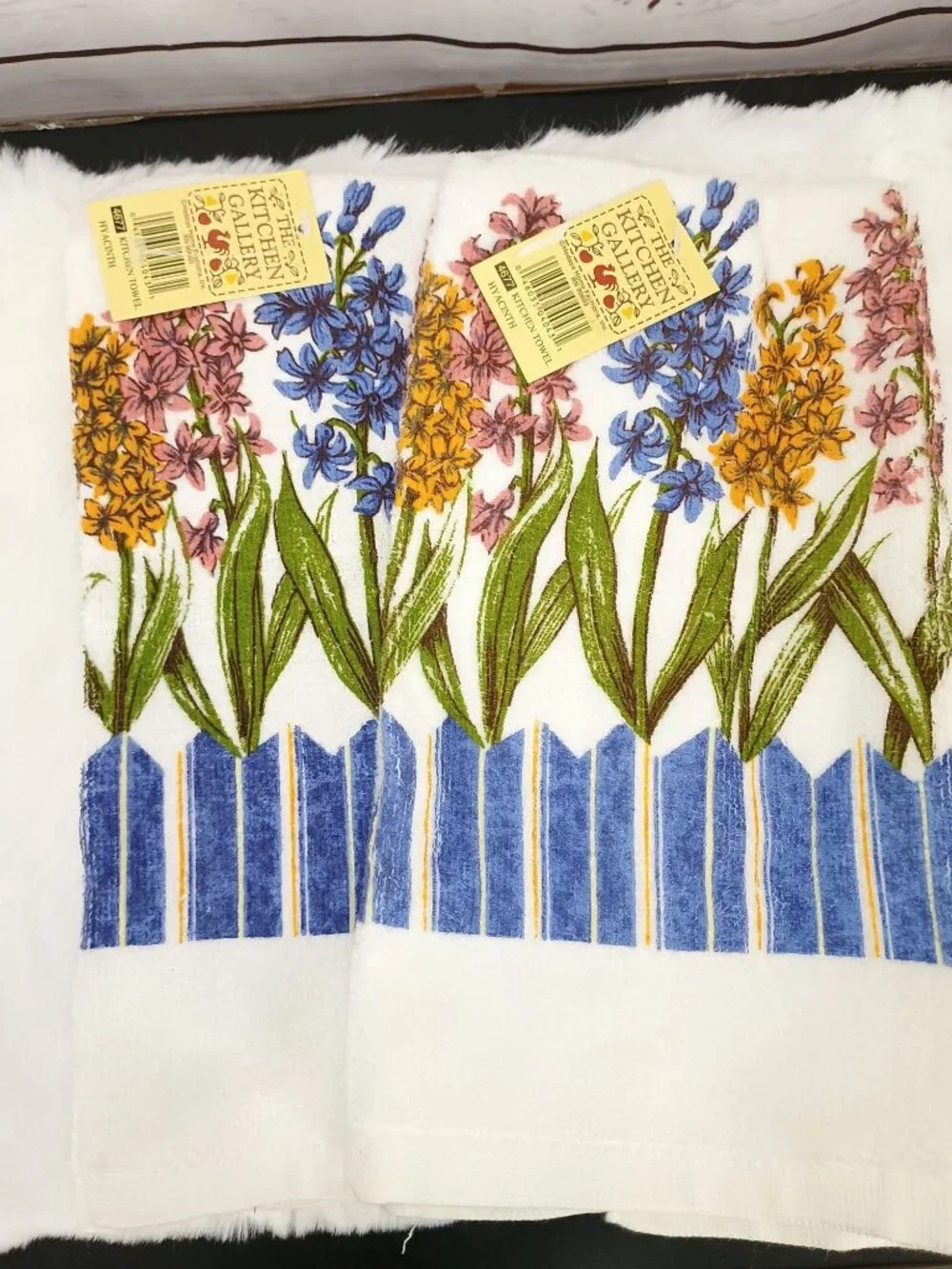 The Kitchen Gallery Hyacinth Kitchen Towel Set 2-Pack Cotton Floral Design Multi